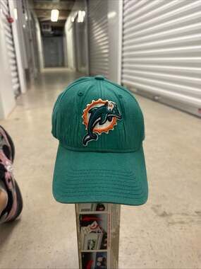 Vintage Miami Dolphins Reebok NFL Retro Hat Teal Stretch Fit Cap